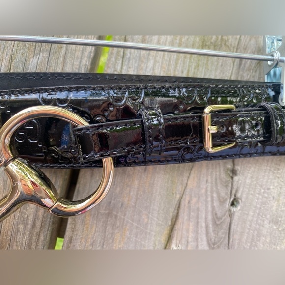 GUCCI Leather Monogram Horsebit Waist Belt RARE - Picture 4 of 14